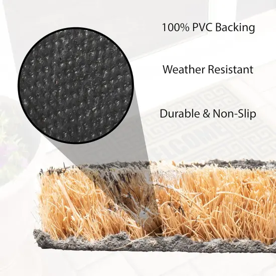 Doormat | Geo Welcome | All Weather Heavy Duty Mat | 100% Natural Coir Face | Non-Slip | Outdoor Home D&eacute;cor {5}