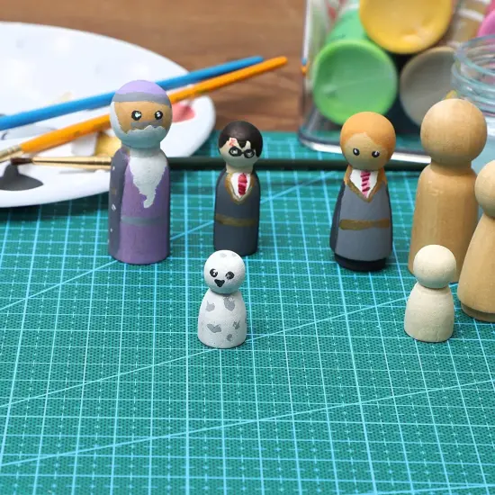 Wood Peg Dolls, Wooden Figures (1.1 Inch, 50-Pack) White {3}