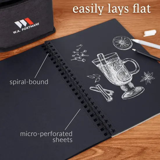 Black Paper Sketchbook - 2-Pack A4 (8.3"x11.7") Black Drawing Paper - 60 Pages (30 Sheets) Journal Sketchbook Notebook for Gel Pens {3}