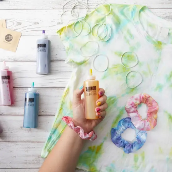 Soda Ash Tie Dye Kit with 6 Colors, Rubber Bands, Gloves, Mixing Bottles (53 Piece Set) Multicolor {3}