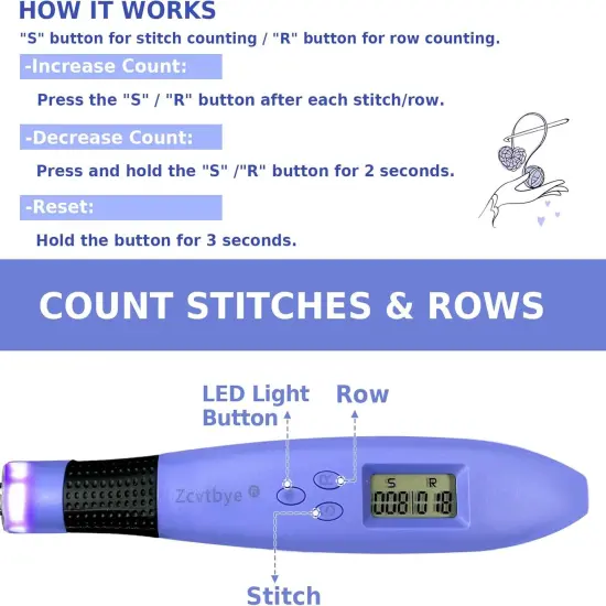HCBZVV 18 Sizes Counting Crochet Hook Set {4}