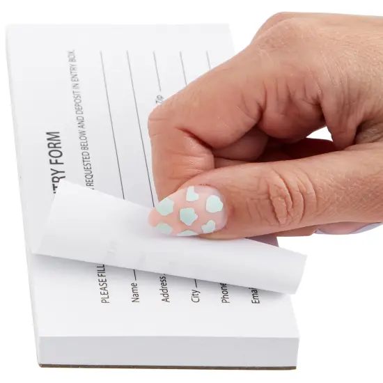 Juvale 2000 Raffle Ticket Sheets, Blank Entry Forms for Contests, School Events (White, 20 Pads, 5.25 x 2.7 In) {6}