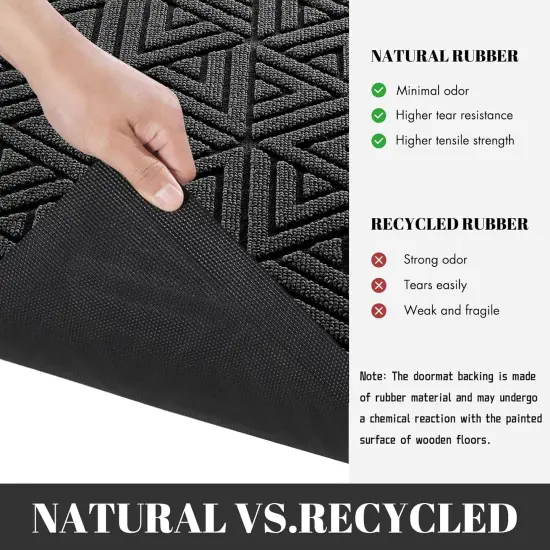 Door Mat Outdoor Entrance, Heavy Duty Durable Front Welcome matt for Outside Home Entry, Back Patio Floor Porch Garage Office, Low Profile, Easy Clean, Waterproof, 29.5 x 17, Black {3}