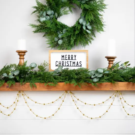 Northlight Shiny Mirrored Disco Ball Beaded Christmas Garland - 15' x .5" - Gold - Unlit {4}