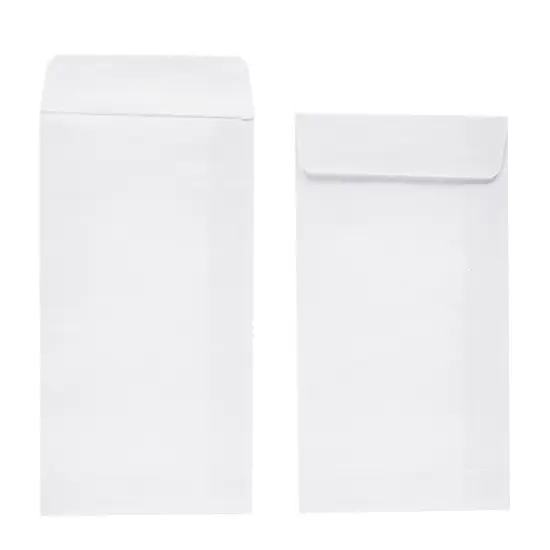 100-Pack #7 Small Money Envelopes for Cash 3.5x6.5 in, White 130 gsm, Self-Adhesive Paper Currency Envelopes for Budgeting, Saving Challenges, Banks, Coins, Seed Packets, Tips {7}