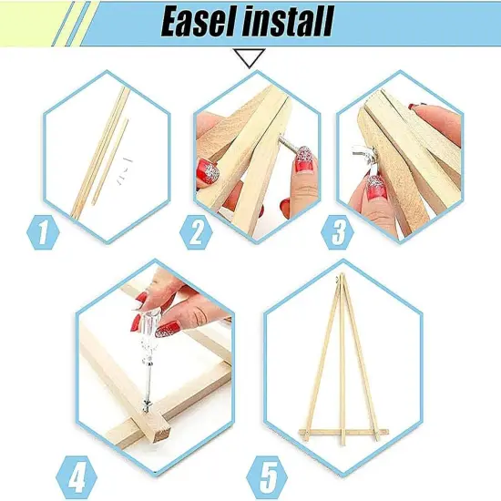 Paint by Numbers Kit for Adults Beginners 8Wx12L inch Canvas Pictures with Framed Drawing Painting Works with Wooden Triangle Easel Acrylic Pigment Succulents {5}