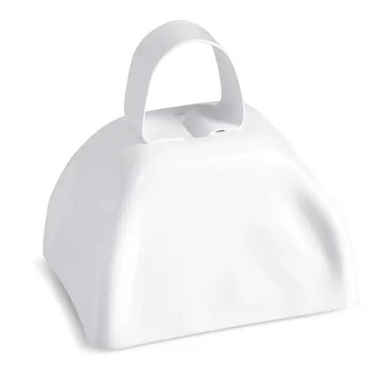 Set of 12 3-inch Cowbells with Handle, Hand Percussion Cow Bells Noise Makers for Sporting Events, Football Games (White) {7}