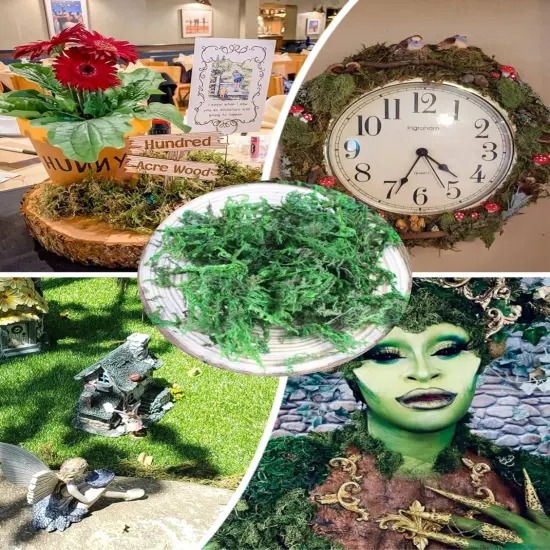 Artificial Moss, 10.5 OZ Green Moss for Decorating, Faux Moss for Crafts, Decorative Moss for Plants Indoor, Table Centerpieces, Fairy Garden Wedding Decor {5}