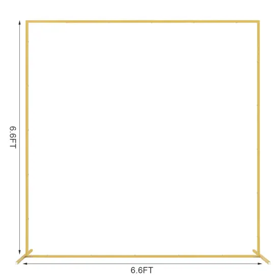 6.6FT Metal Square Backdrop Stand &ndash; Heavy Duty Balloon Arch Kit for Weddings, Parties, Photo Booth Decor (Indoor/Outdoor, Reusable, Detachable) Gold {2}