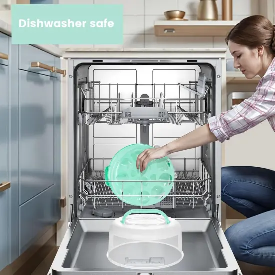 Cake Carrier with Handle, Cupcake Holder Deviled Egg Containers with Lid, 3-in-1 Multi-Purpose Food Storage for Dessert Baking Party Camping {3}