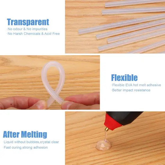 Hot Glue Sticks, Mini Size, 6" Long x .27" Diameter, 50 Count, Clear, for Kids Adults DIY Art Craft Gluing Repairing Sealing Festival Home Decoration {4}