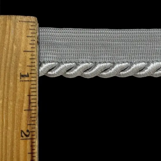 Large Twist Cord with Lip Piping Trimming - 6 Yards - Many Colors Available! Grey {2}