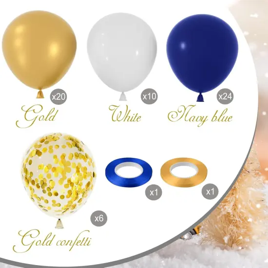Navy Blue and Gold Confetti Balloons 60pcs 12inch Party Balloons Kit for Birthday Party Wedding Graduation Holiday Celebrating Balloon Decoration {3}