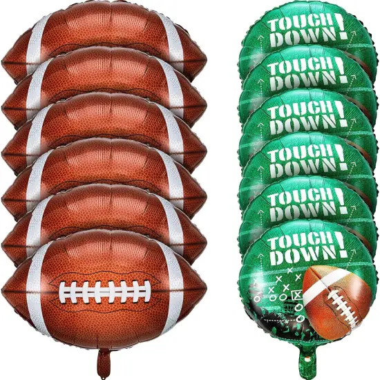 Football Balloons Set - Field & Foil Balloons for Tailgate Game Day Theme Supplies - Birthday Party Decorations (12 Pieces) {1}