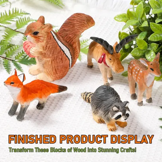 Wood Carving Kit Forest Animals Wood Whittling Kit for Beginners Adults Kids,Wood Carving Tools Set with Whittling Knife and K2 Carbon Steel Wood Carving Knife and 5Pcs Big Basswood Wood Blocks {2}