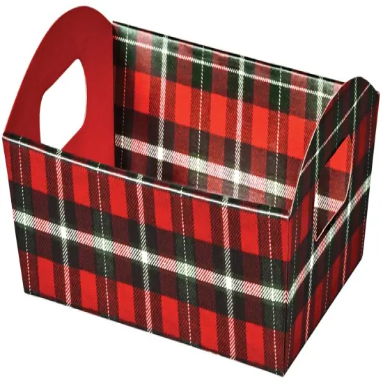Pack/6: Christmas Plaid Presentation Trays - 11-1/4 x 7-1/2 x 2-1/2" {1}