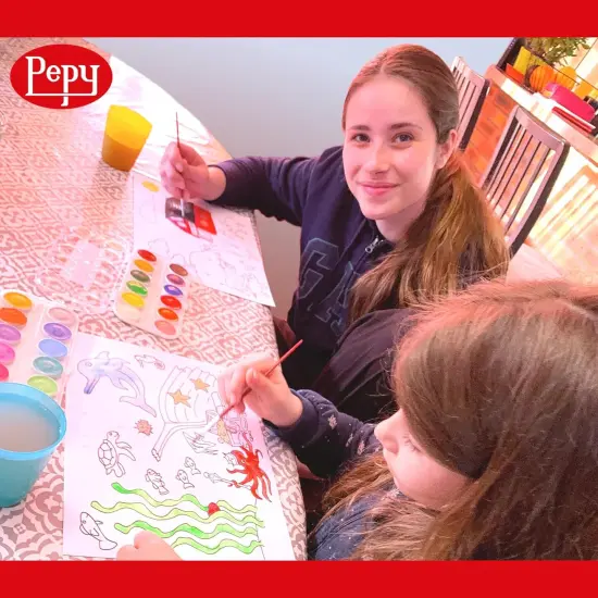 Watercolor Paint Set of 12 Colors; Includes Brush & Closable Mixing Tray, Multicolor {4}