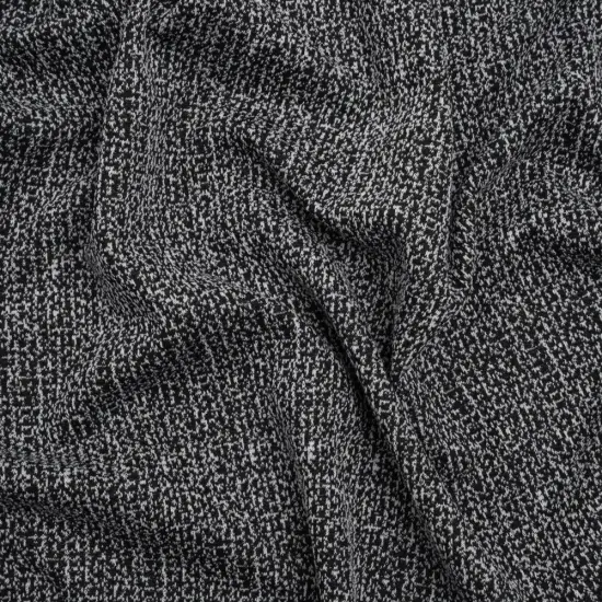 1 Yard Black and White Abstract Stretch Polyester Jacquard Knit Fabric Soft Supple 57 Inch Wide {2}