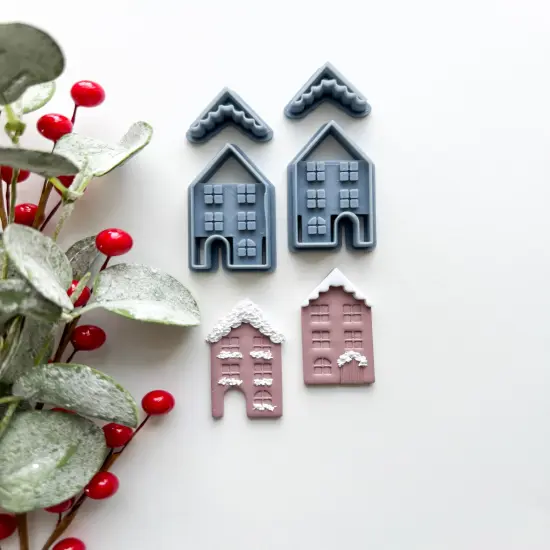WINTER HOUSE SET | CHRISTMAS| CLAY CUTTER {1}