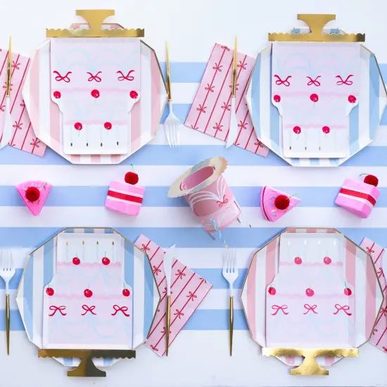 SKY BLUE SIGNATURE CABANA STRIPE PLATES {5}