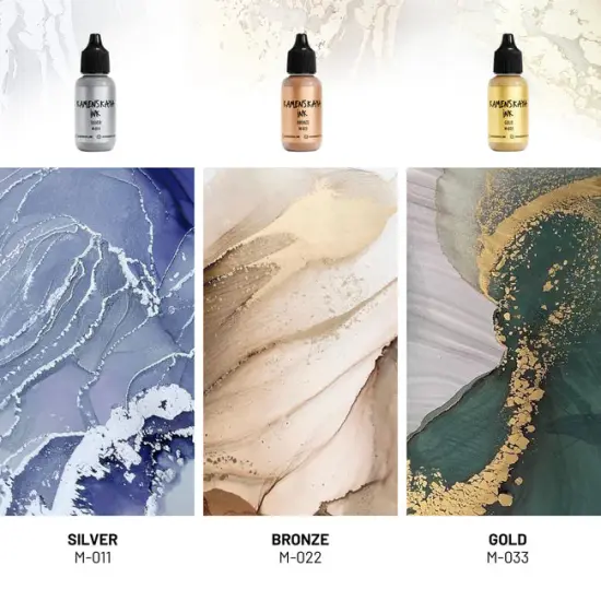 M-033 GOLD | ALCOHOL INK | METALLIC | KAMENSKAYA INK {4}