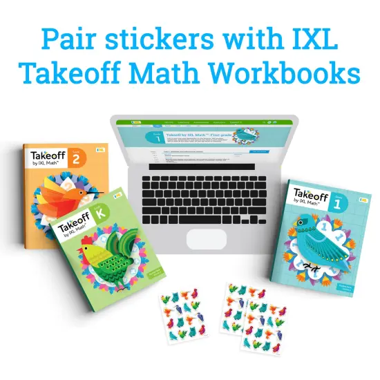 IXL Takeoff 96 Feathered Friends Stickers, 6 Sheets of Colorful Birds for Classroom Prizes,Reward Chart, Kid Crafts, Scrapbooking, Teacher Planner, and School Supplies {4}