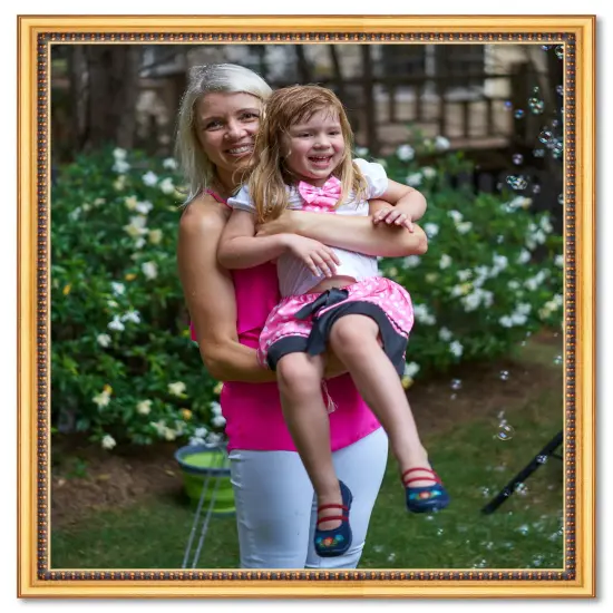 Photo Size Classic Modern Gold Frame - UV Acrylic, Foam Board Backing, Hanging Hardware {6}