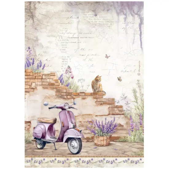 Stamperia Assorted Rice Paper A4 6/Sheets-Lavender {7}