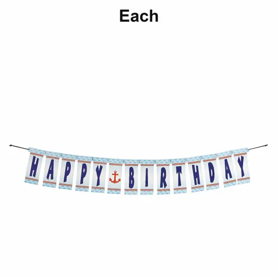 1st Birthday Sailor Happy Birthday Jointed Banner {1}