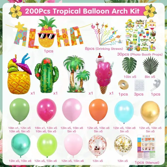 200 PCS Summer Tropical Party Decorations {3}