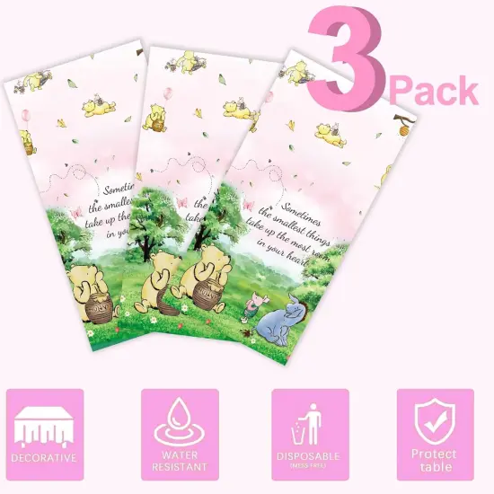 3PCS Pink Winnie Tablecloth {2}