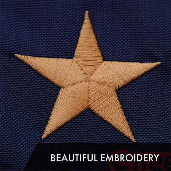G128 American USA Tea-Stained Flag | 6x10 Ft | ToughWeave Pro Series Embroidered 420D Polyester | Embroidered Stars {3}