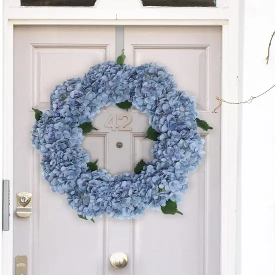 2-Pack: 24" Blue Hydrangea Wreath with Grapevine Ring by Floral Home&reg; {6}