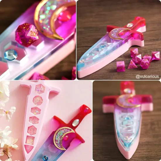 LET'S RESIN Resin Dice Box Mold for Mini Size DND Dices, Silicone Box Molds for Polyhedral Dices Set, Resin Casting Molds for Dice Case Making, DIY Gift for Dice Lovers {5}