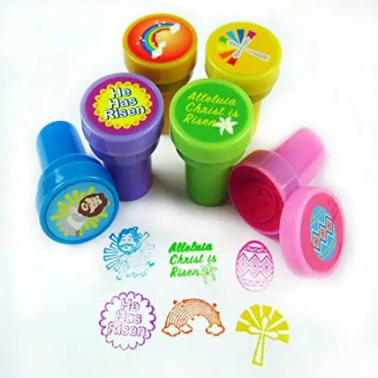 Tiny Mills 24 Pcs He Lives Jesus Stampers for Kids Easter Egg Fillers Basket Stuffers VBS Sunday School Rewards Prizes {2}
