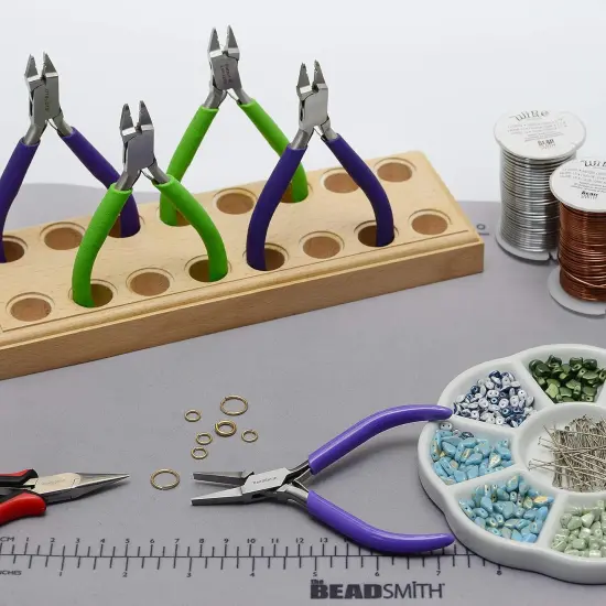 The Beadsmith Flat Nose Pliers &ndash; 4.5 inches (114mm) &ndash; Purple Vinyl Grip Handle with Double Leaf Springs &ndash; Jewelry Making Tool for Creating Bracelets, Earrings and Necklaces {5}