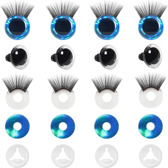 4 Sets 16mm Safety Eyes Glitter Safety Eyes with Washers {1}