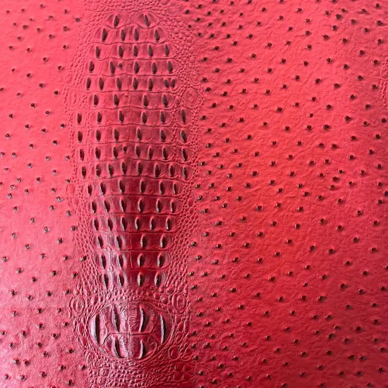 1 Yard Gatorich Faux Leather Vinyl Fabric Upholstery Handbags Wallets Home Decor 54" Width Ruby Red {1}