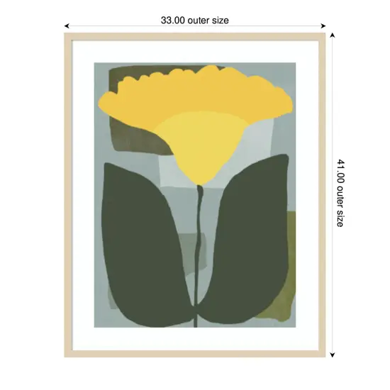 Big yellow bloom by Little Dean Wood Framed Wall Art Print {4}