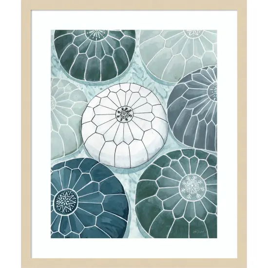 Moroccan Street Poufs by Yvette St. Wood Framed Wall Art Print {1}