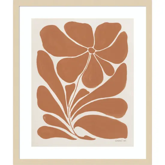 Blooming Joy I Terracotta by Danhui Nai Wood Framed Wall Art Print {1}