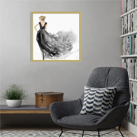 Woman in Black Dress Iby Aimee Wilson Wood Framed Wall Art Print {5}
