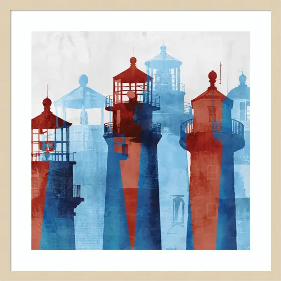 Lighthouse Iby Edward Selkirk Wood Framed Wall Art Print {1}