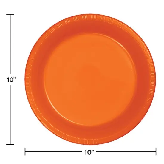 240 pc Bulk Sunkissed Orange Plastic Banquet Plates 10.25 inch {2}