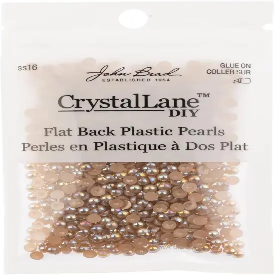 Crystal Lane DIY SS16(4mm) Plastic Pearl Flatback Rhinestones, 975pcs Brown AB {3}