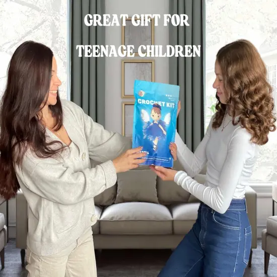 Crochet Kit DIY Doll Ballerina Craft Kits with Yarn Accessories Natural Fiber Crochet Doll Cute Handmade Plush Toy Kit {2}