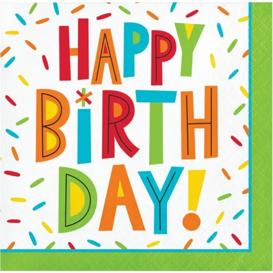 192 pc Bulk Birthday Fun Paper Beverage Napkins {1}