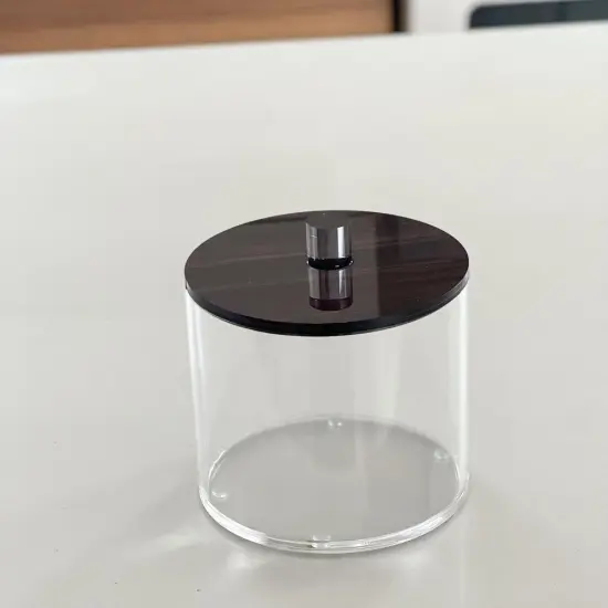 Lucite Cookie Jars with Wood Look LIds {2}
