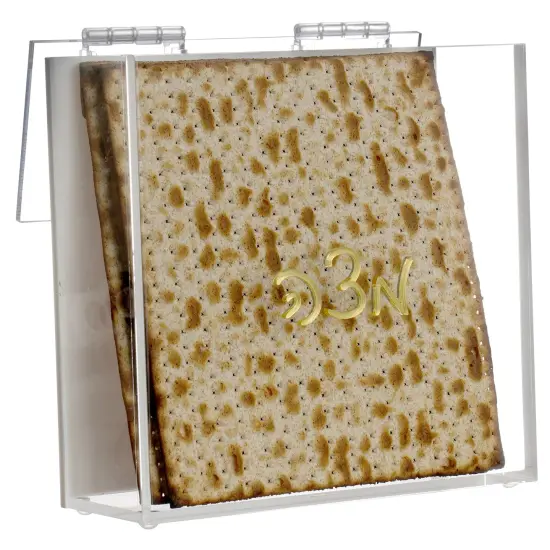 Lucite Matzah Box Gold {4}