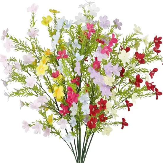 8 Pcs Summer Floral Arrangement &ndash; Artificial Spring Flowers, Fake Wildflowers Bouquet, 35" Floral Stems for Vase, Home and Table Centerpieces (8 Colors) {1}